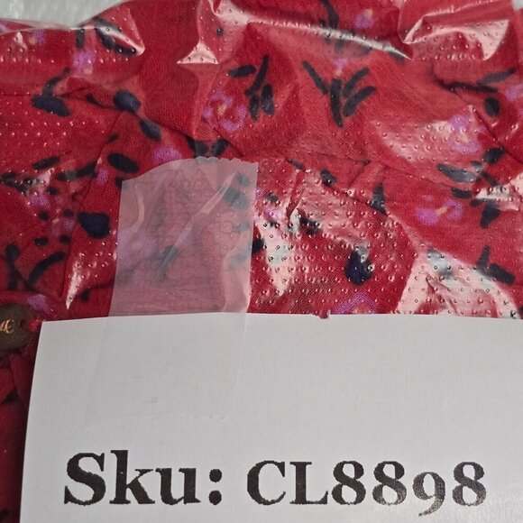 Free People Womens Lolita Smocked Floral Peasant Crop Top Size S Boho Romantic - Picture 14 of 14